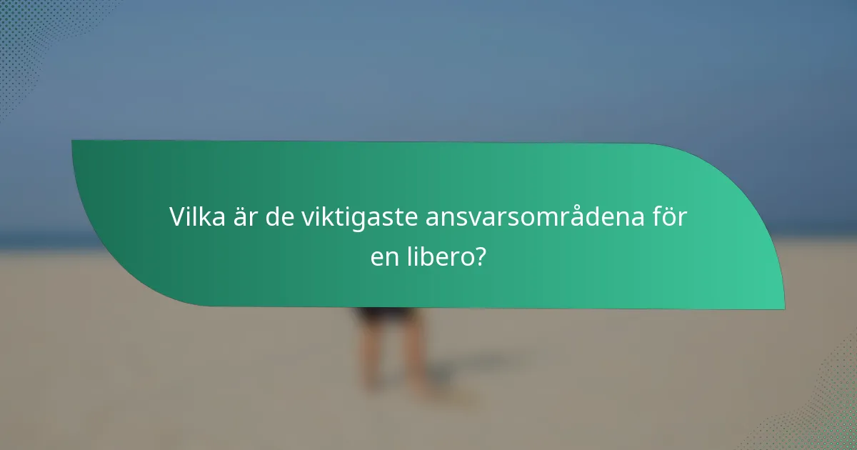 Vilka är de viktigaste ansvarsområdena för en libero?