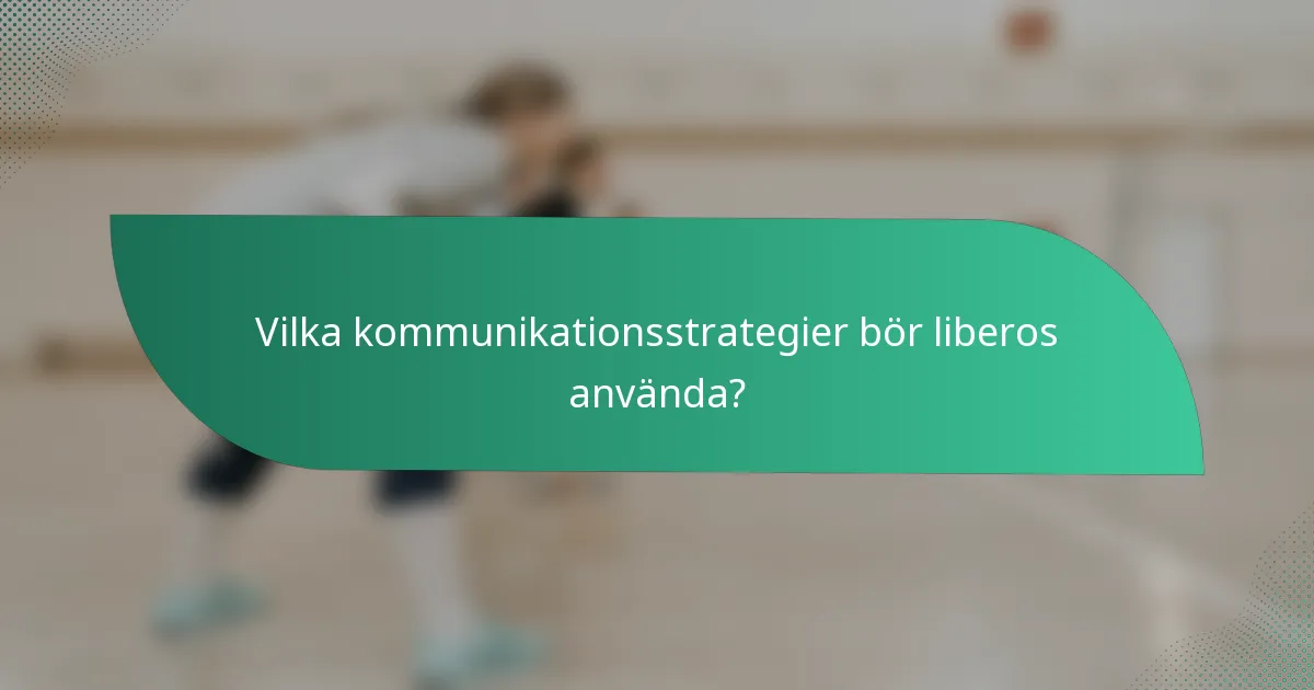 Vilka kommunikationsstrategier bör liberos använda?