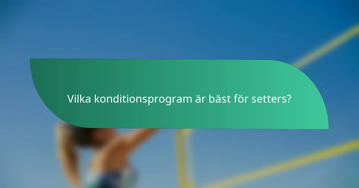 Vilka konditionsprogram är bäst för setters?